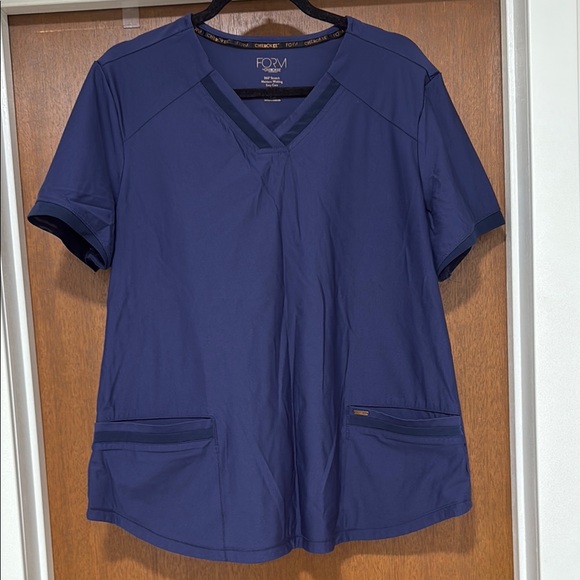 Cherokee Form Navy Blue Scrub Top - Picture 1 of 3